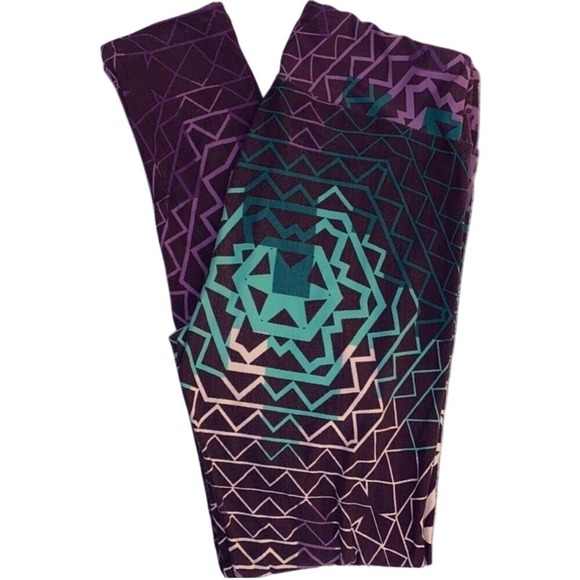 LuLaRoe Leggings Geometric Prints Soft Comfy Casual Athleisure 4 Pairs OS - Picture 3 of 5